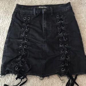 Planet Blue black lace up skirt.
